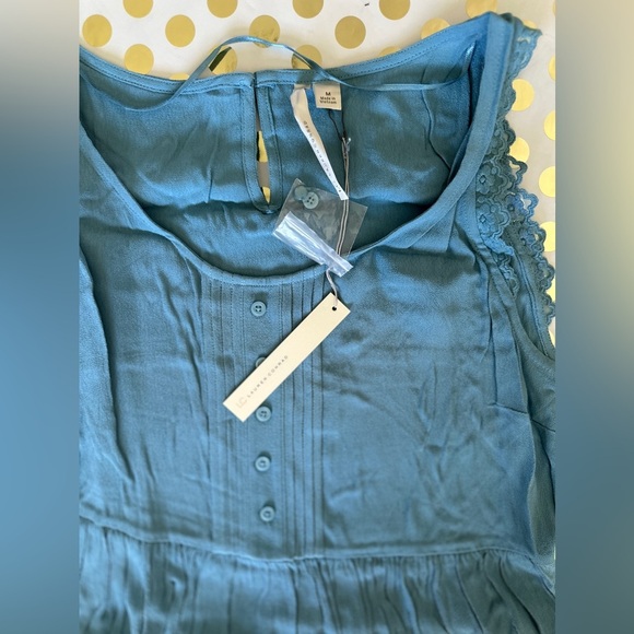 LC Lauren Conrad Blue Peplum Tank Top - Picture 2 of 2